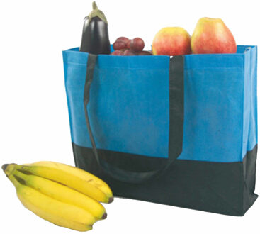Blauwe boodschappentassen 38 x 29 x 10 cm
