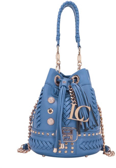 Blauwe Bucket Bag met Studs La Carrie , Blue , Dames - ONE Size