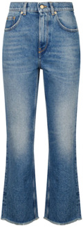Blauwe Cropped Flare Jeans Golden Goose , Blue , Dames - W26,W25,W28