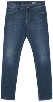 Blauwe Denim Jeans Slim Fit PT Torino , Blue , Heren - W34,W35,W36,W32,W33,W38