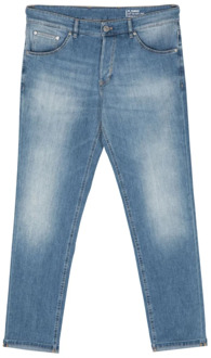 Blauwe Denim Tapered Leg Jeans PT Torino , Blue , Heren - W36,W30,W34,W35,W32,W31,W33