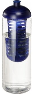 Blauwe drinkfles/waterfles tranparant met fruit infuser 850 ml - Drinkflessen