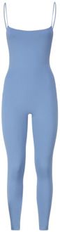 Blauwe elastische jumpsuit, gemaakt in Italië Andamane , Blue , Dames - L,M,Xs