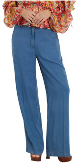 Blauwe Elegante Slim Fit Broek Guess , Blue , Dames - W26