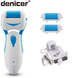 Blauwe Elektrische Machine Bestand voor Voeten Hakken Eelt Verwijderen Voetverzorging Tool met 2 Extra Sholl Roller Heads