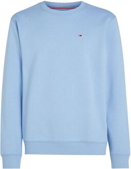 Blauwe Fleece C Neck Sweater Tommy Jeans , Blue , Heren - Xl,L,M