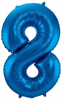 Blauwe folie ballonnen 8 jaar
