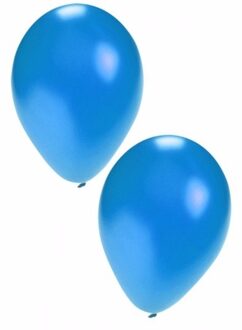 Blauwe grote metallic ballonnen 10 stuks - Ballonnen