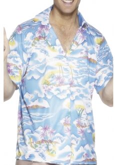 Blauwe hawaii overhemden 52-54 (L) - Carnavalsblouses