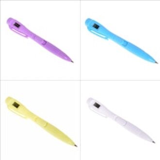 Blauwe Inkt Balpen Met Digitale Klok Elektronische Pen Examen Pennen Horloge Pen Handtekening Pen Schrijven School Supply