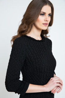 Blauwe jacquard jurk Zwart - EU 38 / UK 10