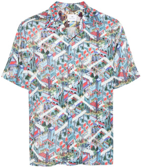Blauwe Jersey Print Overhemd PS By Paul Smith , Blue , Heren - Xl,M,S