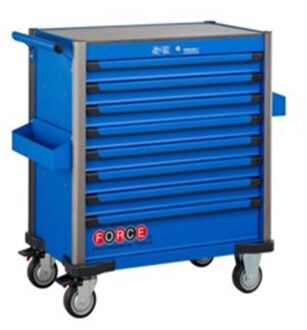 Blauwe jumbo Gereedschapswagen met 8 lades en 607-delig gereedschap (EVA) 10318B607