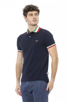 Blauwe Katoenen Heren Polo Shirt - maat L Navy