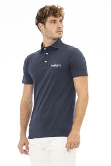 Blauwe Katoenen Heren Polo Shirt - maat S Donkerblauw