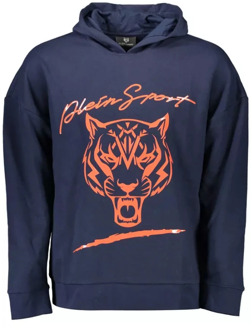 Blauwe Katoenen Sweater met Capuchon en Logo Plein Sport , Blue , Heren - Xl,M