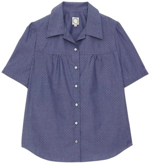 Blauwe korte mouwen blouse zomerstijl Ines De La Fressange Paris , Blue , Dames - L,Xs,2Xs