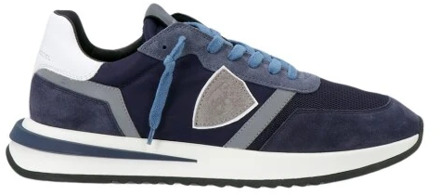 Blauwe lage sneakers met 3D-inzetstuk Philippe Model , Blue , Heren - 45 Eu,46 Eu,44 Eu,42 Eu,39 Eu,40 Eu,41 Eu,43 EU