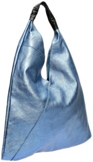 Blauwe Lederen Tas - maat