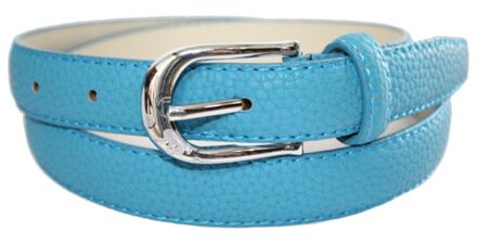 Blauwe lederlook riem 105 cm