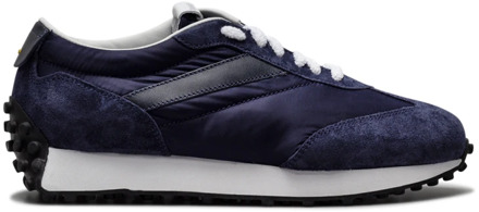 Blauwe Leren en Stoffen Sneakers Doucal's , Blue , Heren - 40 EU