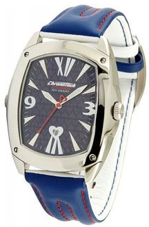 Blauwe Leren Horloge Wit