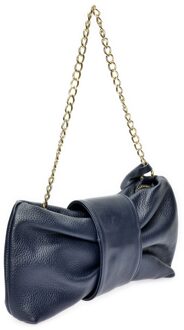 Blauwe Leren Tas - maat