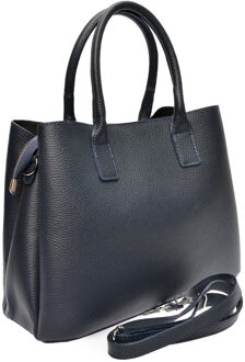 Blauwe Leren Tas - maat