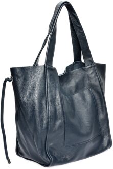 Blauwe Leren Tas - One Size