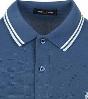 Blauwe Logo Front T-shirts en Polo's Fred Perry , Blue , Heren - S