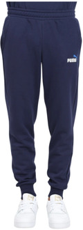 Blauwe Logo Sweatpants Puma , Blue , Heren - L,M,S,Xs