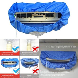 Blauwe Muur Gemonteerde Airconditioning Reinigen Zak Split Airconditioner Schoonmaken Wassen Cover Waterdicht Protector