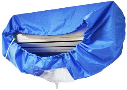 Blauwe Muur Gemonteerde Airconditioning Reinigen Zak Split Airconditioner Schoonmaken