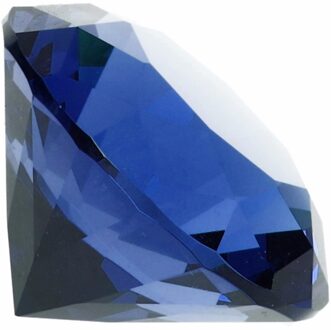 Blauwe nep diamant 4 cm van glas