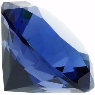 Blauwe nep diamant 5 cm van glas