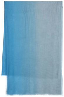Blauwe Omslagdoek met Gradiënteffect Faliero Sarti , Blue , Dames - ONE Size