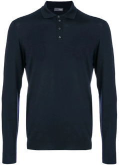 Blauwe Polo-Neck Sweater Drumohr , Blue , Heren - 2Xl,S