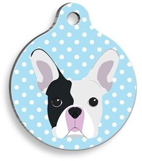 Blauwe Stip Boston Terrier Ronde Hond Armband