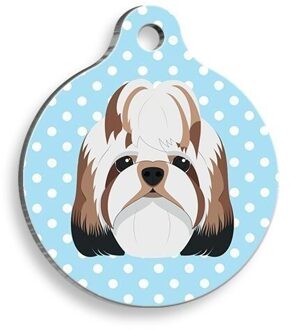 Blauwe Stip Shih Tzu Ronde Hond Armband