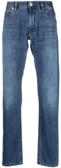 Blauwe Straight Jeans Casual Stijl Brioni , Blue , Heren - W30,W31,W33,W36,W32,W34