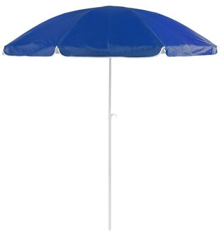 Blauwe strand parasol van nylon 200 cm