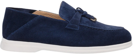 Blauwe Suède Loafers met Charms Doucal's , Blue , Dames - 36 1/2 Eu,39 Eu,37 1/2 Eu,36 Eu,40 Eu,39 1/2 Eu,35 Eu,38 1/2 Eu,38 EU
