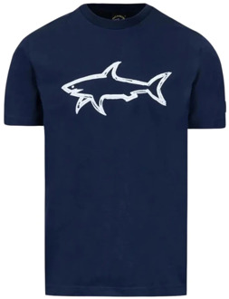 Blauwe T-shirts en Polos Paul & Shark , Blue , Heren - Xl,L,M,S