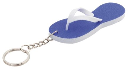 Blauwe teenslippers sleutelhangers 8 cm - Sleutelhangers