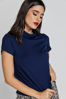 Blauwe top met korte mouwen Navy - EU 42 / UK 14