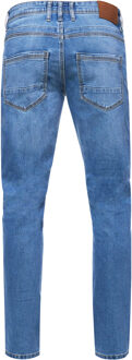 Blauwe used jeans broek "MELVIN" slim fit katoen stretch - 33W/32L
