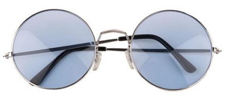 Blauwe XL hippie bril met grote glazen