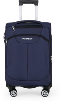 Blauwe zachte koffer 8-wiel bagageset TSA lichte handbagage handbagage Navy