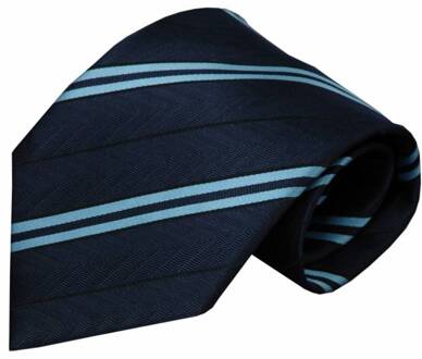 Blauwe zijden stropdas Aosta 01