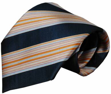 Blauwe zijden stropdas Lecchi 01